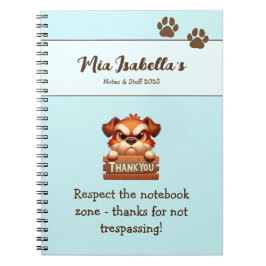 Lustiger Hund Danke Pfoten Notizbuch Anpassbar  Notizblock