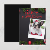 Lustiger Hund Frohe Howlidays Weihnachtskarte Einladung (Vorne/Hinten)
