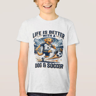 Lustiger Hund Fußball Leben ist besser mit einem H Tri-Blend Shirt