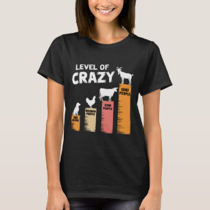 Lustiger Hund, Huhn, Kuh und Ziege auf verrückter T-Shirt