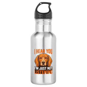 Lustiger Hund, ich höre, du hörst nicht zu, Vintag Edelstahlflasche