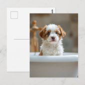 Lustiger Hund im Badezimmer Postkarte (Vorne/Hinten)