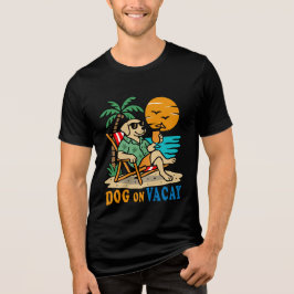 Lustiger Hund im Urlaub T-Shirt | Süßer Sommer Tri-Blend Shirt