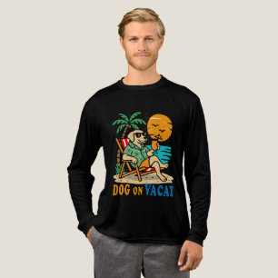 Lustiger Hund im Urlaub T-Shirt Süßer Sommer Tri-Blend Shirt