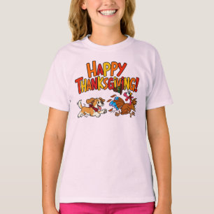 Lustiger Hund jagt Truthahn Thanksgiving Unisex T-Shirt