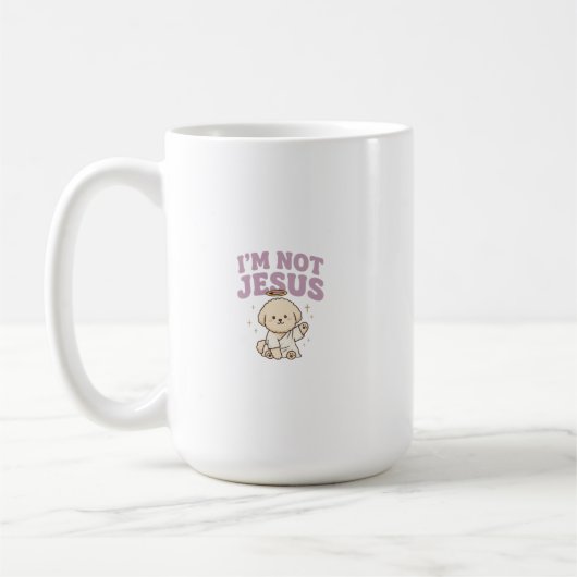 lustiger Hund Jesus Meme Ästhetik Kaffeetasse (Links)