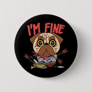 Lustiger Hund Krieger  Button