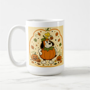Lustiger Hund Kürbis Halloween orange Wasserfarbe Kaffeetasse