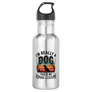 Lustiger Hund-Mensch-Kostüm Halloween Vintage Hund Edelstahlflasche