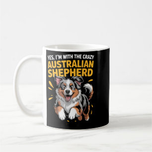 Lustiger Hund mit dem verrückten Australian Shephe Kaffeetasse