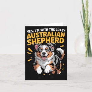 Lustiger Hund Mit Dem Verrückten Australian Shephe Karte