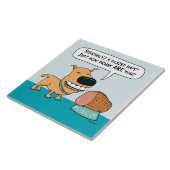 Lustiger Hund mit glasig-glänzendem Schinken Fliese (Seite)