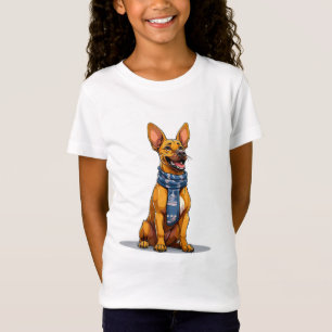 Lustiger Hund mit Schal im Cartoon-Stil T-Shirt