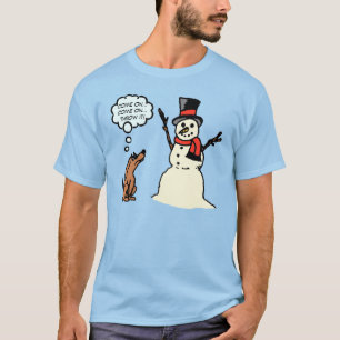 Lustiger Hund mit Snowman-WeihnachtsShirt T-Shirt