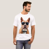 Lustiger Hund mit Sonnenbrille T-Shirt (Vorne ganz)