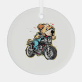 lustiger Hund Ornament Aus Glas (Rückseite)
