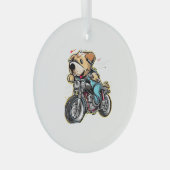 lustiger Hund Ornament Aus Glas (Vorderseite Rechts)