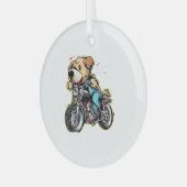 lustiger Hund Ornament Aus Glas (Vorderseite links)