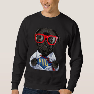 Lustiger Hund Pug Pitpull Retro Vintage Stil Liebh Sweatshirt