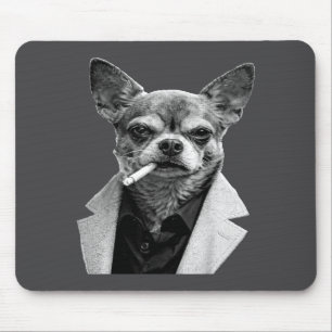 Lustiger Hund raucht Zigarette Chihuahua Meme Humo Mousepad