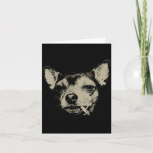 Lustiger Hund raucht Zigarette Chihuahua Meme Karte