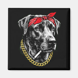 Lustiger Hund raucht Zigarette Labrador Retriever Magnet