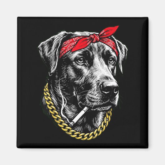 Lustiger Hund raucht Zigarette Labrador Retriever Magnet (Vorne)
