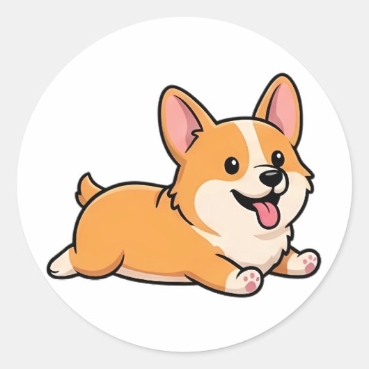 Lustiger Hund Runder Aufkleber (Vorderseite)