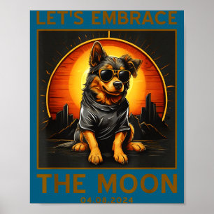 Lustiger Hund Totale Sonnenfinsternis Umarmung Poster