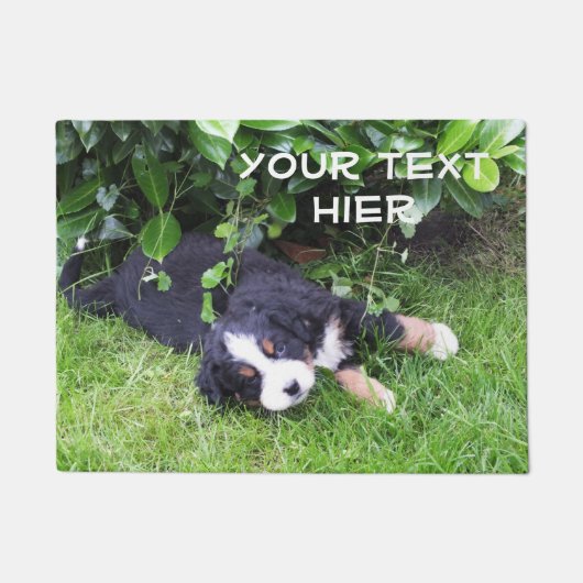 lustiger Hund und Ihr Text Fußmatte (Vorderseite)