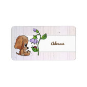 Lustiger Hund und Käfer Adressaufkleber (Vorne)