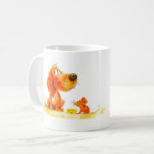 Lustiger Hund und Maus Kaffeetasse (Vorderseite Links)