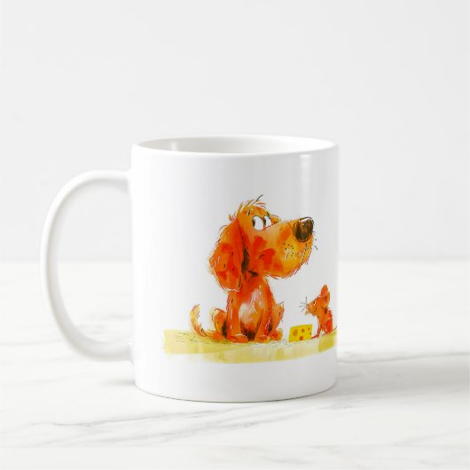 Lustiger Hund und Maus Kaffeetasse (Links)