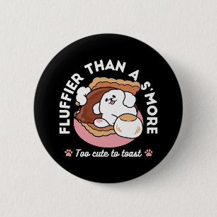 Lustiger Hund und S'more-Design – Kawaii-Haustierl Button