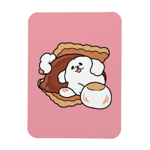 Lustiger Hund und S'more-Design – Kawaii-Haustierl Magnet