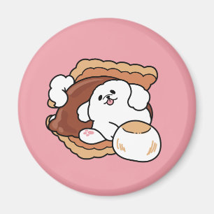 Lustiger Hund und S'more-Design – Kawaii-Haustierl Magnet
