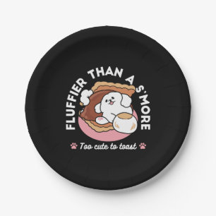 Lustiger Hund und S'more-Design – Kawaii-Haustierl Pappteller