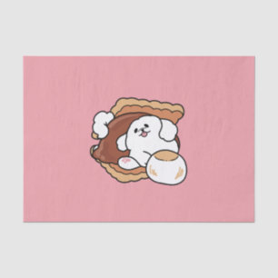 Lustiger Hund und S'more-Design – Kawaii-Haustierl Seidenpapier