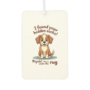 Lustiger Hund versteckte Socken Zitat Vintage Cart Autolufterfrischer