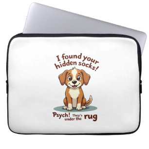 Lustiger Hund versteckte Socken Zitat Vintage Cart Laptopschutzhülle