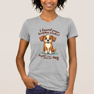Lustiger Hund versteckte Socken Zitat Vintage Cart T-Shirt