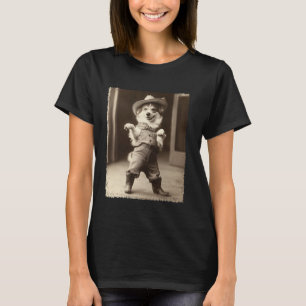 Lustiger Hund Vintage Corgi Alberner Cowboy Meme T-Shirt