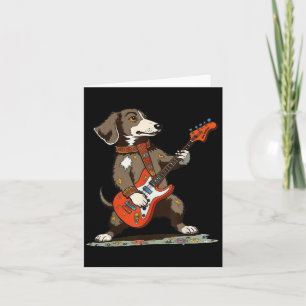 Lustiger Hund, Vintage-Dachshund Weenie spielt Git Karte