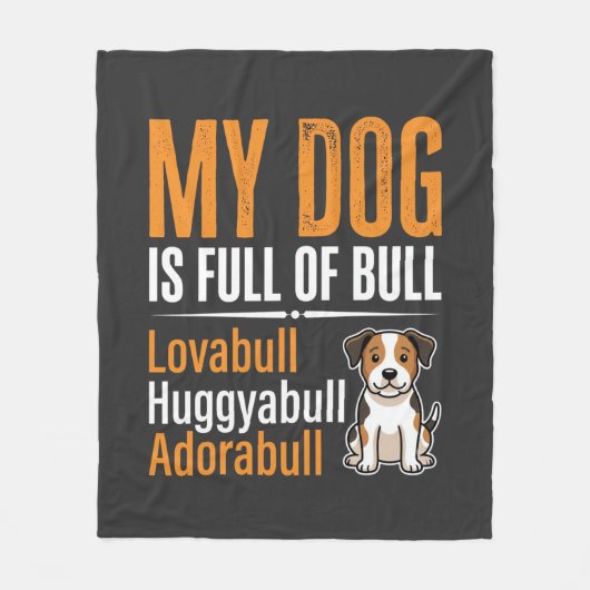 Lustiger Hund voll mit Stier Design Fleecedecke (Vorderseite)