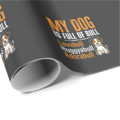 Lustiger Hund voll mit Stier Design Geschenkpapier (Rolleneckpunkt)