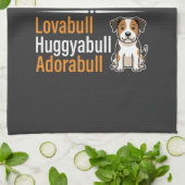 Lustiger Hund voll mit Stier Design Geschirrtuch (Gefaltet)