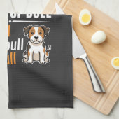 Lustiger Hund voll mit Stier Design Geschirrtuch (Viertel Falte)