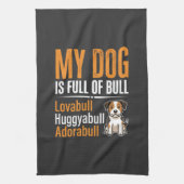 Lustiger Hund voll mit Stier Design Geschirrtuch (Vertikal)