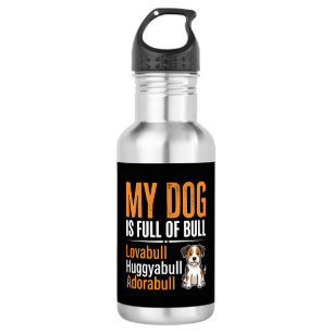 Lustiger Hund voller Stier-Design Edelstahlflasche