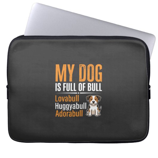 Lustiger Hund voller Stier-Design Laptopschutzhülle (Vorderseite)